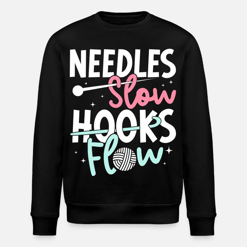 Crochet Hooks Flow Crocheter - Stanley/Stella ROLLER Unisex Organic Sweatshirt - black