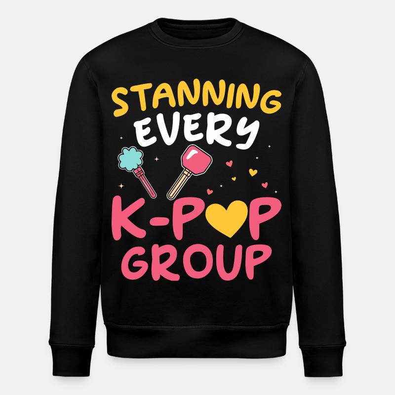 Stanning Every K-pop Group - Stanley/Stella ROLLER Unisex Organic Sweatshirt - black