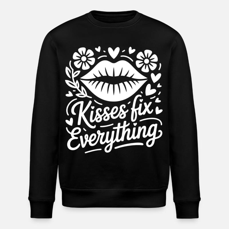 Les baisers sauvent tout - Sweat bio ROLLER Stanley/Stella Unisexe - noir