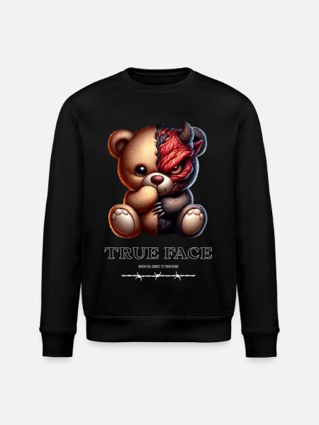 Doppelgesicht Bär: süß trifft Dämonisch - Stanley/Stella Unisex Bio-Sweatshirt ROLLER - Schwarz