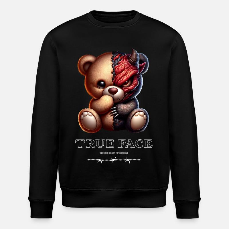 Doppelgesicht Bär: süß trifft Dämonisch - Stanley/Stella Unisex Bio-Sweatshirt ROLLER - Schwarz