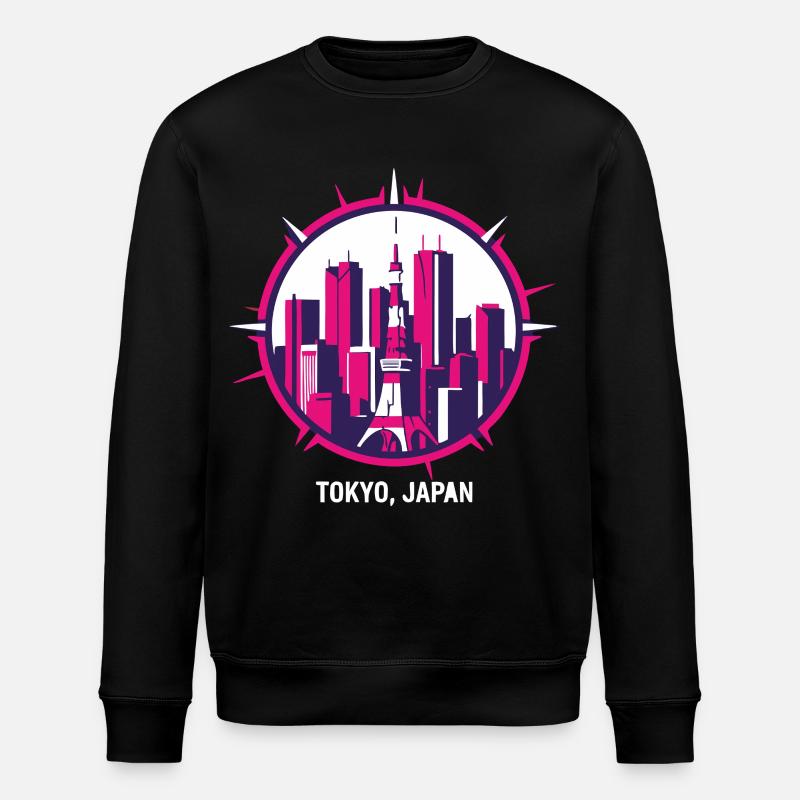 Tokyo Japan Skyline Kompass - Stanley/Stella Unisex Bio-Sweatshirt ROLLER - Schwarz