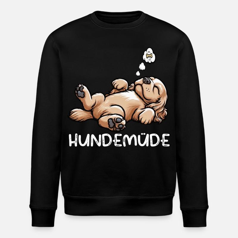 Hundemüde Cocker Spaniel Cockerhund Cockerbesitzer - Stanley/Stella Unisex Bio-Sweatshirt ROLLER - Schwarz