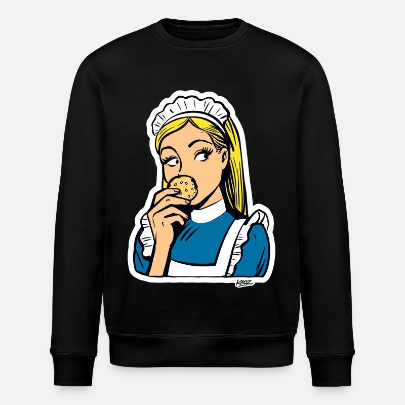 Maid and Cookie Pop Art - Stanley/Stella ROLLER Unisex Organic Sweatshirt - black