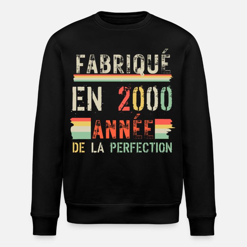 Fabriqué en 2000 – Année de perfection - Sweat bio ROLLER Stanley/Stella Unisexe - noir