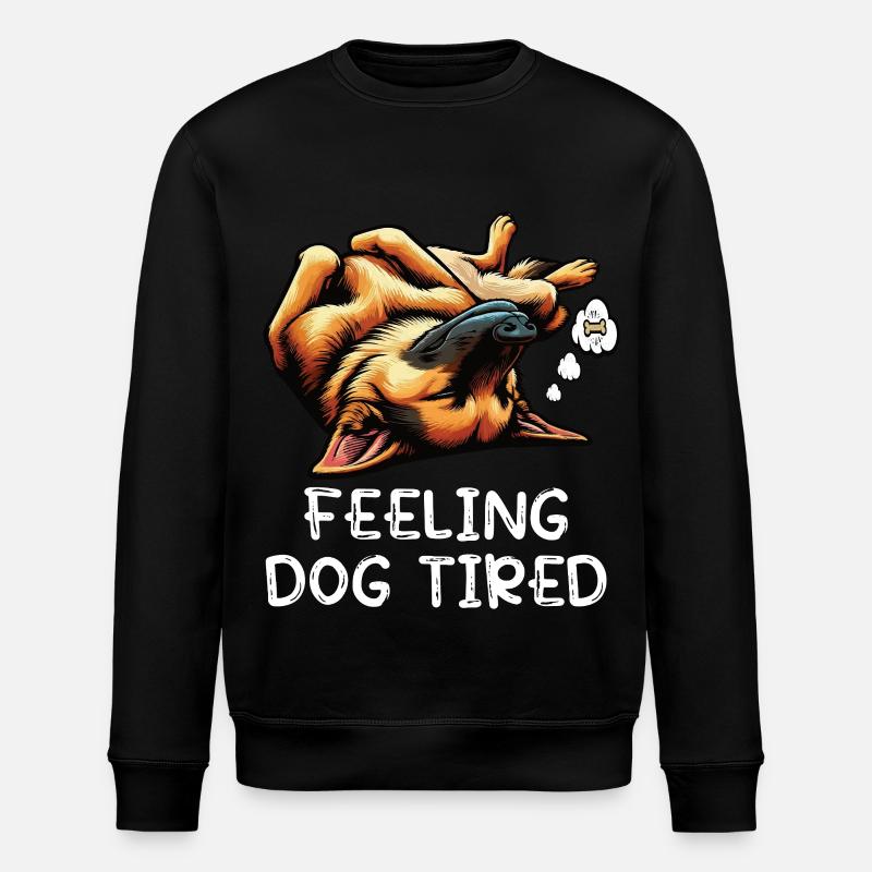 Feeling Dog Tired German Shepherd - Stanley/Stella ROLLER Unisex Organic Sweatshirt - black