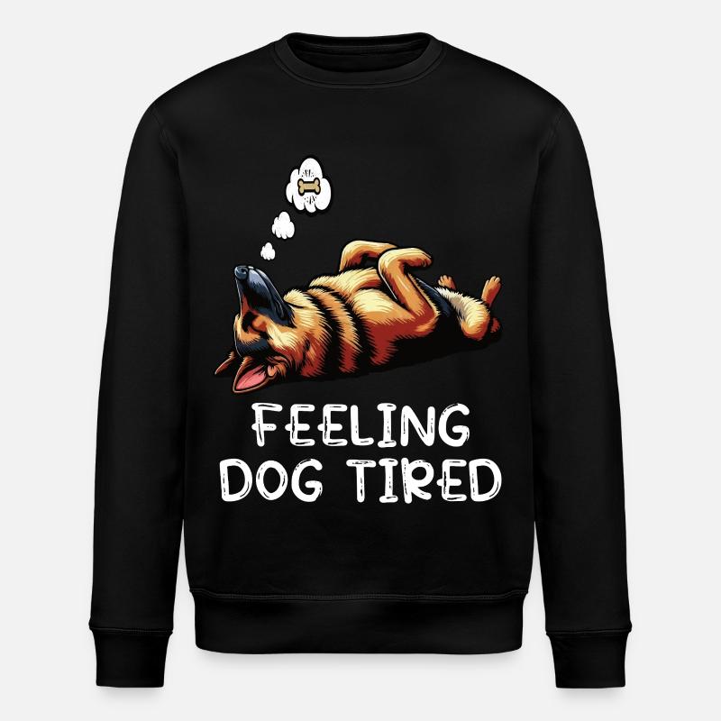 Feeling Dog Tired German Shepherd - Stanley/Stella ROLLER Unisex Organic Sweatshirt - black