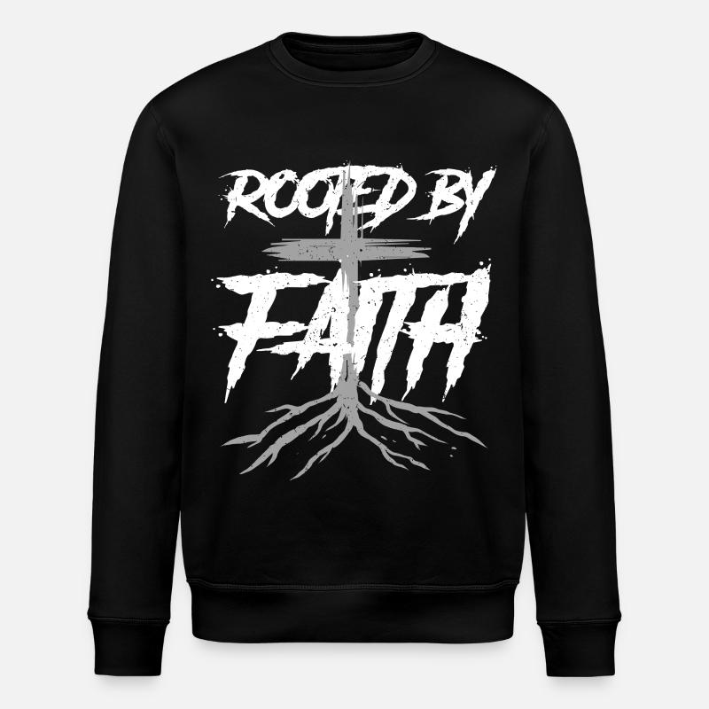 Scribble Doodle-tegning rodfæstet af tro - Stanley/Stella økologisk unisex-sweatshirt ROLLER - sort