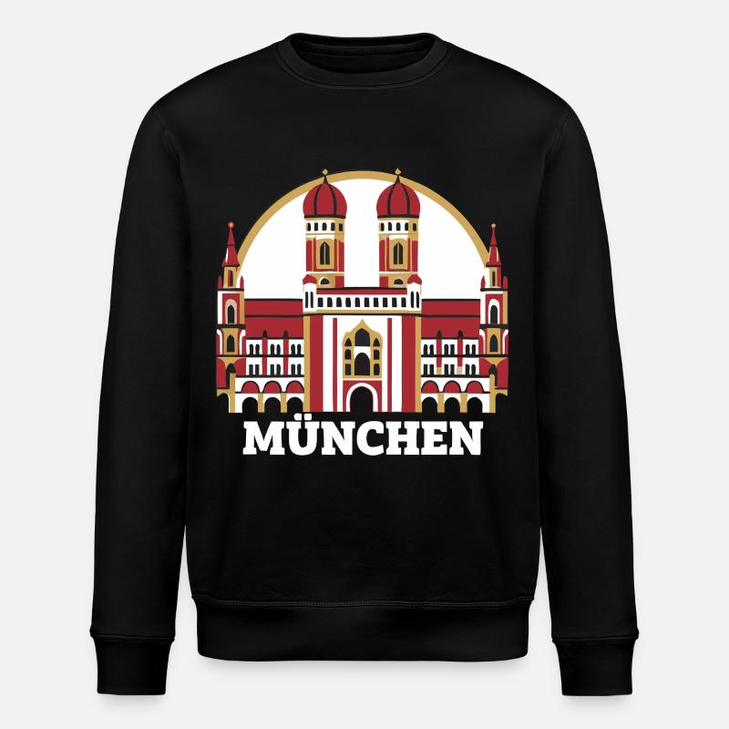 München Skyline Frauenkirche - Stanley/Stella Unisex Bio-Sweatshirt ROLLER - Schwarz