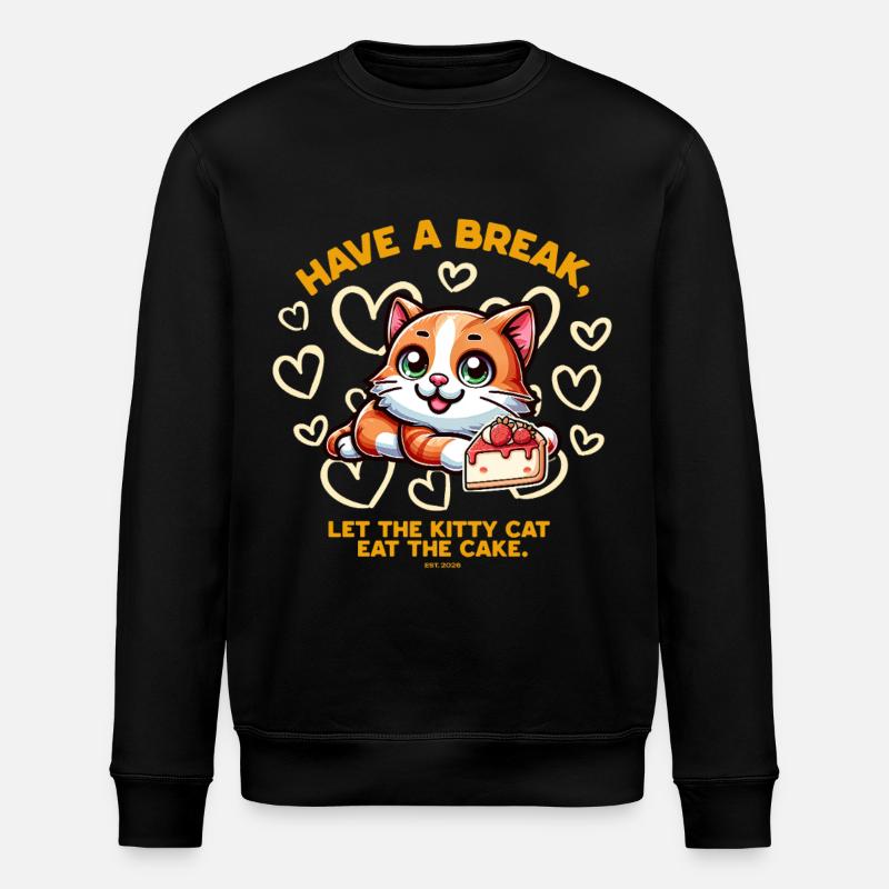 Le chat adore le gâteau - Sweat bio ROLLER Stanley/Stella Unisexe - noir