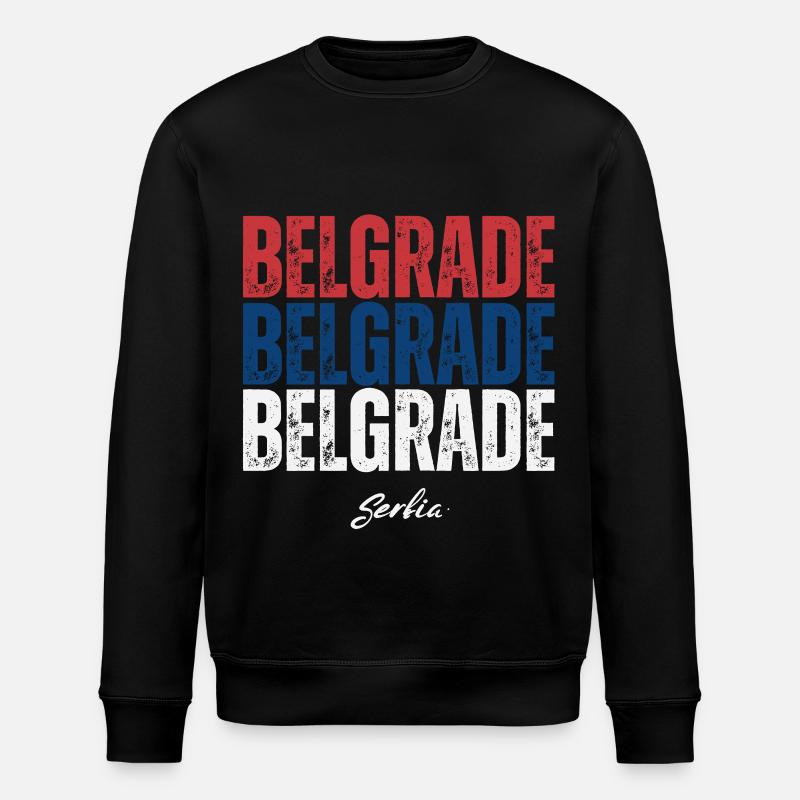 Belgrade, Serbie, j’adore Belgrade - Sweat bio ROLLER Stanley/Stella Unisexe - noir