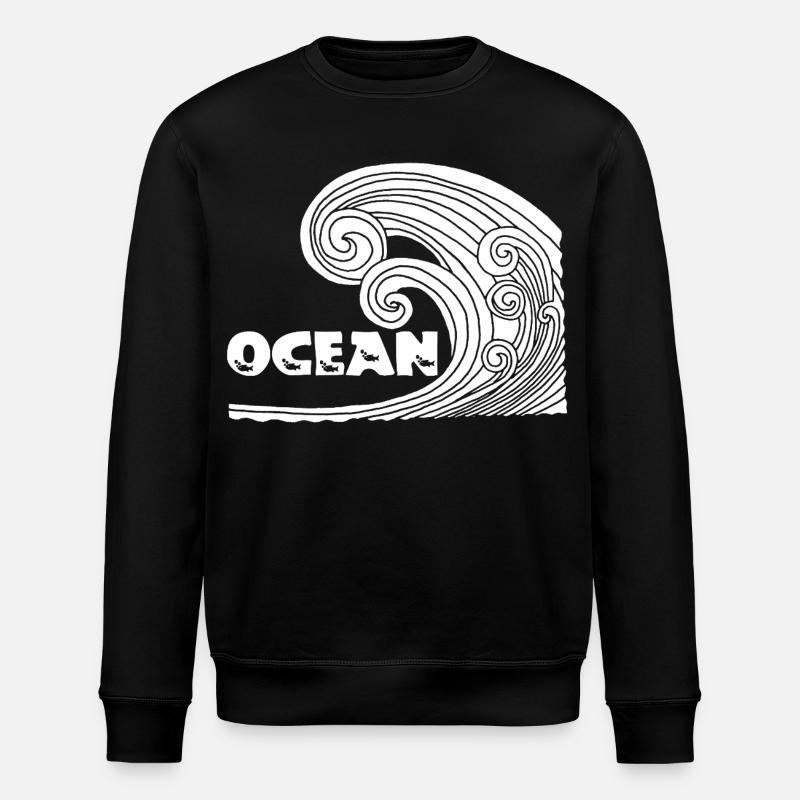 The White Wave - Stanley/Stella ROLLER Unisex Organic Sweatshirt - black