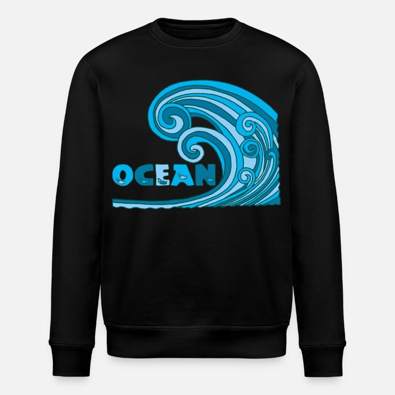 Die Welle - Stanley/Stella Unisex Bio-Sweatshirt ROLLER - Schwarz