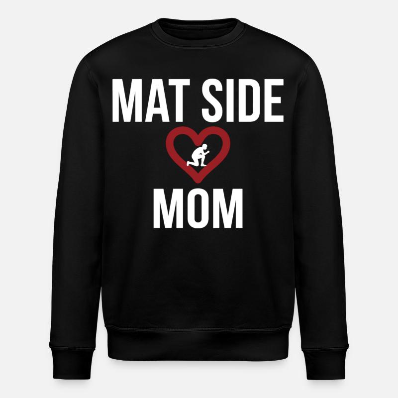 Mat Side Mom Heart Design - Stanley/Stella ROLLER Unisex Organic Sweatshirt - black