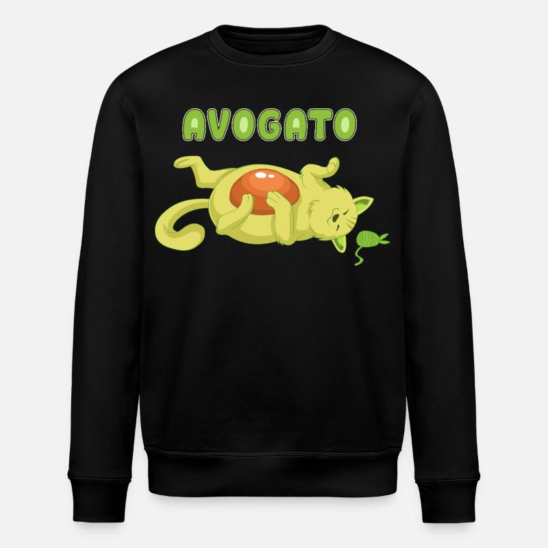 Avogato-Avocado-Katzenhemd - Stanley/Stella Unisex Bio-Sweatshirt ROLLER - Schwarz