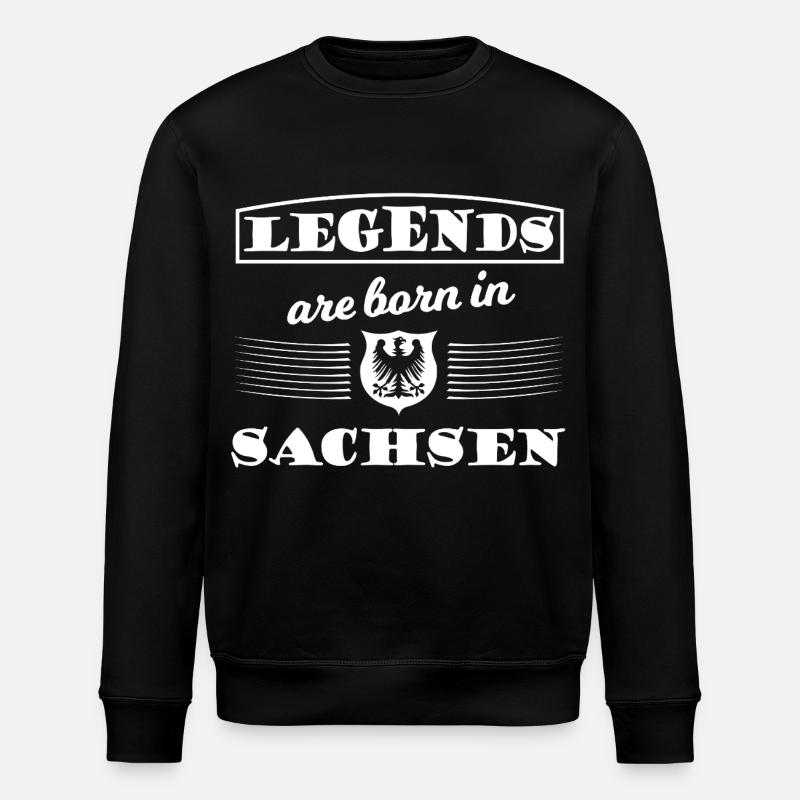 Legends born in Saxony - Stanley/Stella ROLLER Unisex Organic Sweatshirt - black