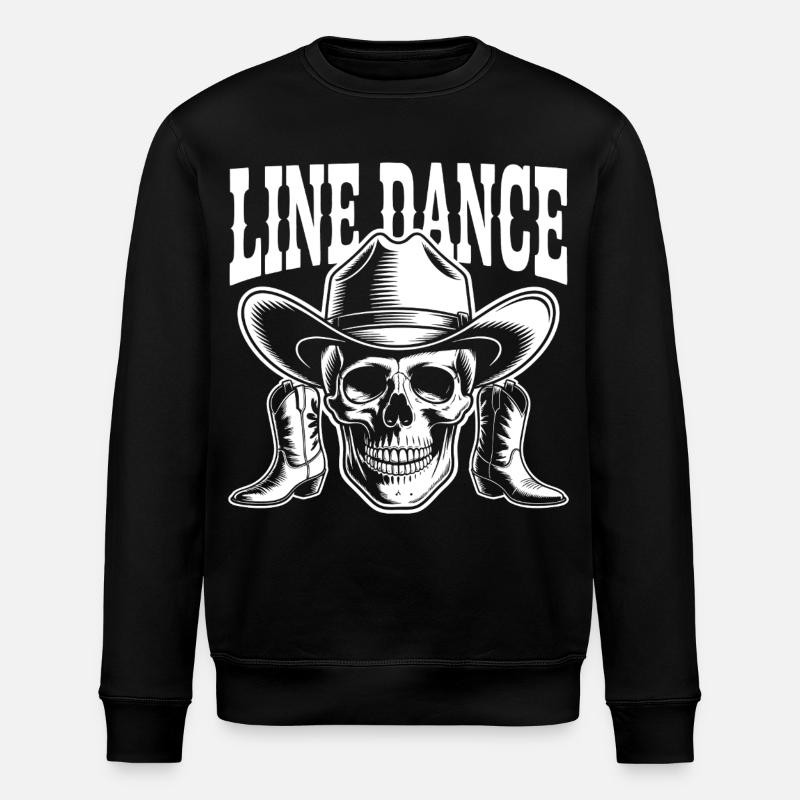 Line Dance Skull Western - Stanley/Stella ROLLER Unisex Organic Sweatshirt - black