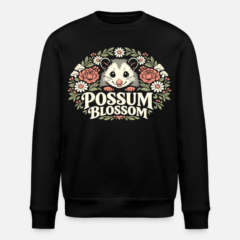 Fleur d’opossum - Sweat bio ROLLER Stanley/Stella Unisexe - noir