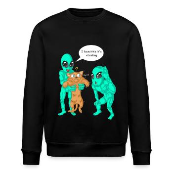 Außerirdische haben Katzenhemd gefunden - Stanley/Stella Unisex Bio-Sweatshirt ROLLER - Schwarz - Vorne - Nik (191cm)