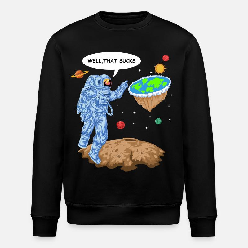 Flach-Erde-Astronauten-Shirt - Stanley/Stella Unisex Bio-Sweatshirt ROLLER - Schwarz