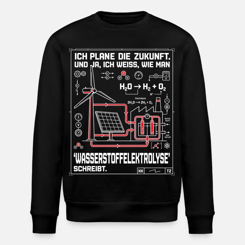 Ingenieur Plan Wasserstoffelektrolyse - Stanley/Stella Unisex Bio-Sweatshirt ROLLER - Schwarz
