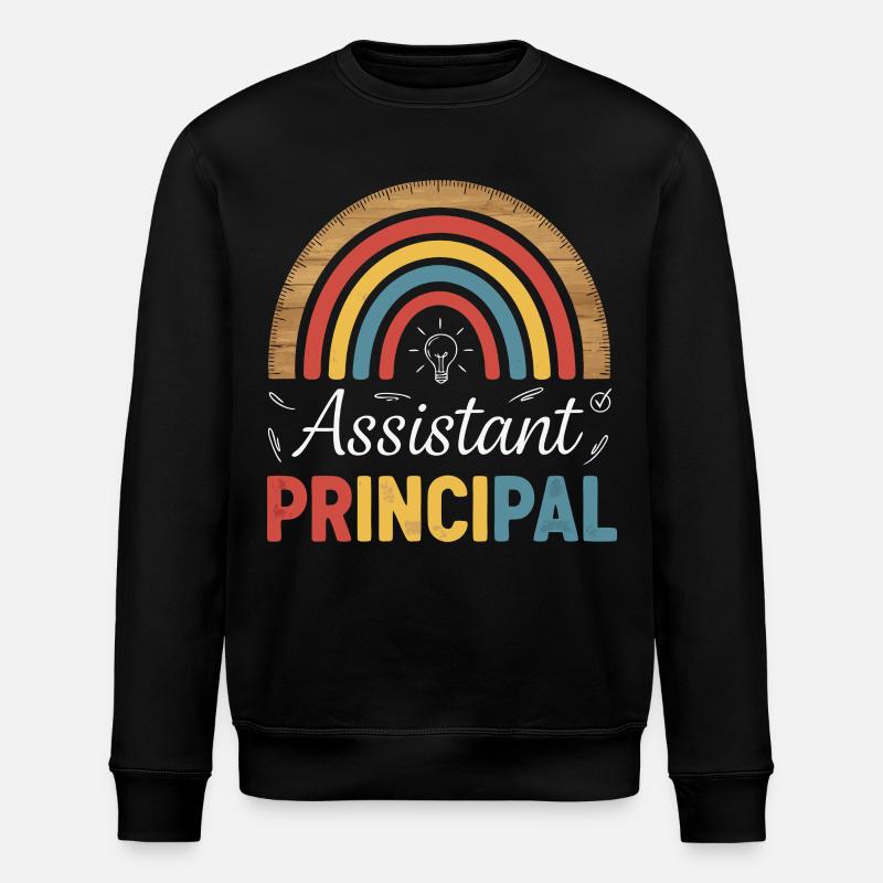 Assistant Principal Rainbow Retro - Stanley/Stella ROLLER Unisex Organic Sweatshirt - black