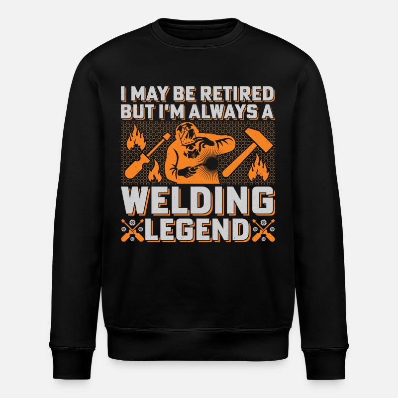 Welding Legend: Flames & Tools Welders - Stanley/Stella ROLLER Unisex Organic Sweatshirt - black