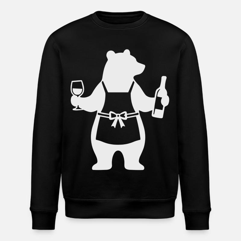 Bär Weinliebhaber - Stanley/Stella Unisex Bio-Sweatshirt ROLLER - Schwarz