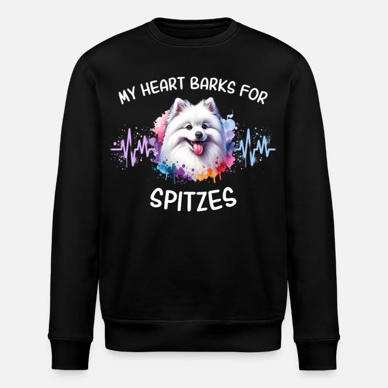 Spitz Herzlinie - Stanley/Stella Unisex Bio-Sweatshirt ROLLER - Schwarz