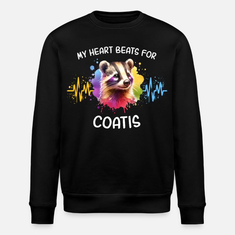 Nasenbär Herzlinie - Stanley/Stella Unisex Bio-Sweatshirt ROLLER - Schwarz