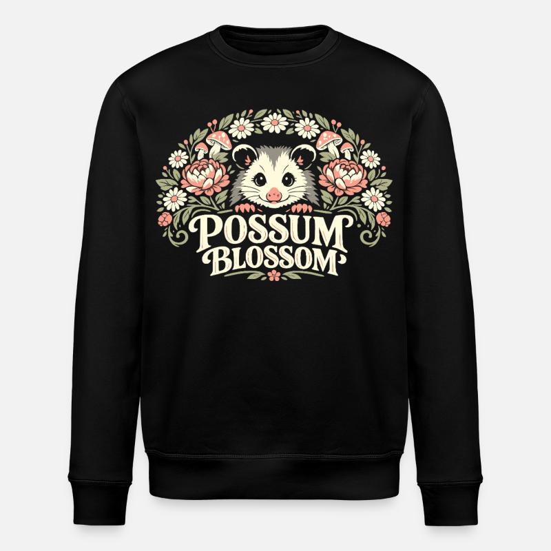 Possum Blossom - Stanley/Stella Unisex Bio-Sweatshirt ROLLER - Schwarz