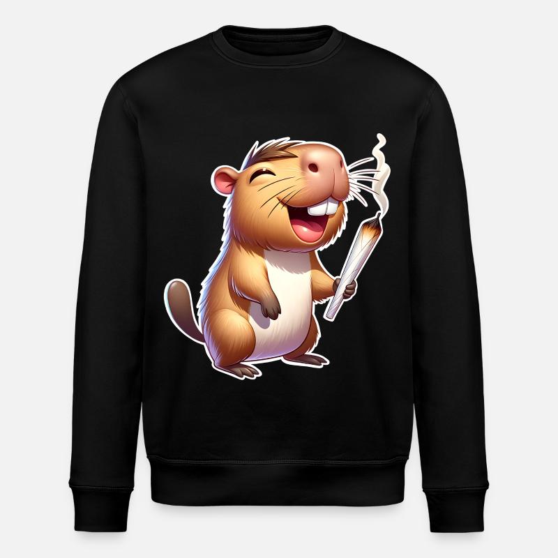 Capybara Joint Weed - Stanley/Stella ROLLER Unisex Organic Sweatshirt - black