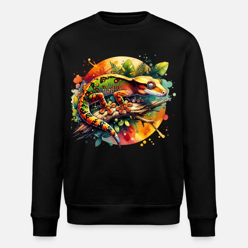 Kronengecko Geschenk - Stanley/Stella Unisex Bio-Sweatshirt ROLLER - Schwarz