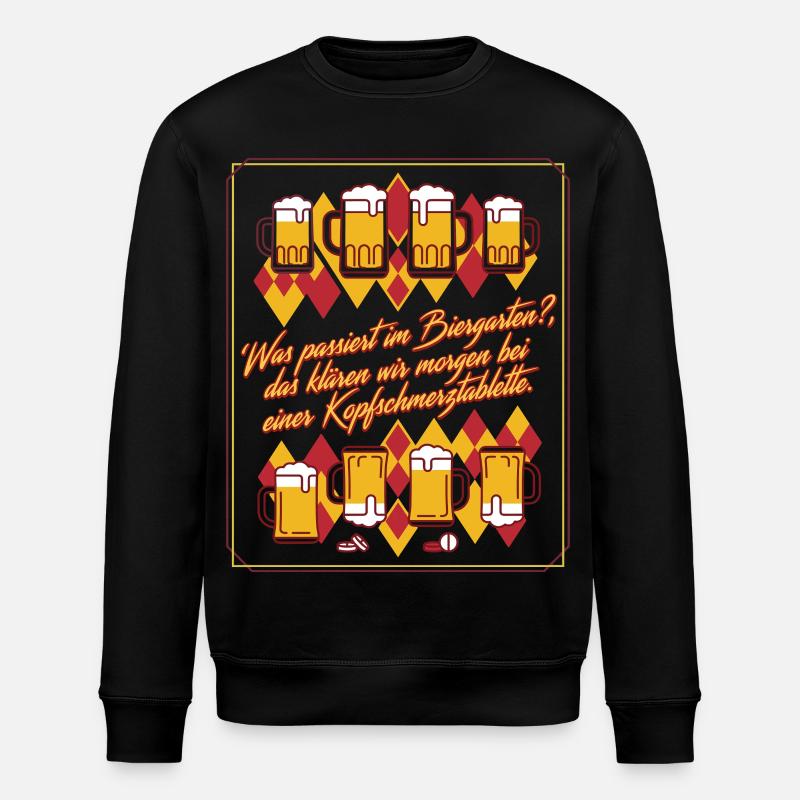 Biergarten Kater Humor - Stanley/Stella Unisex Bio-Sweatshirt ROLLER - Schwarz