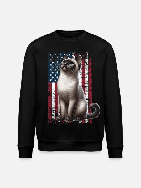 Siamese Cat US Siamkatze - Stanley/Stella ROLLER Unisex Organic Sweatshirt - black