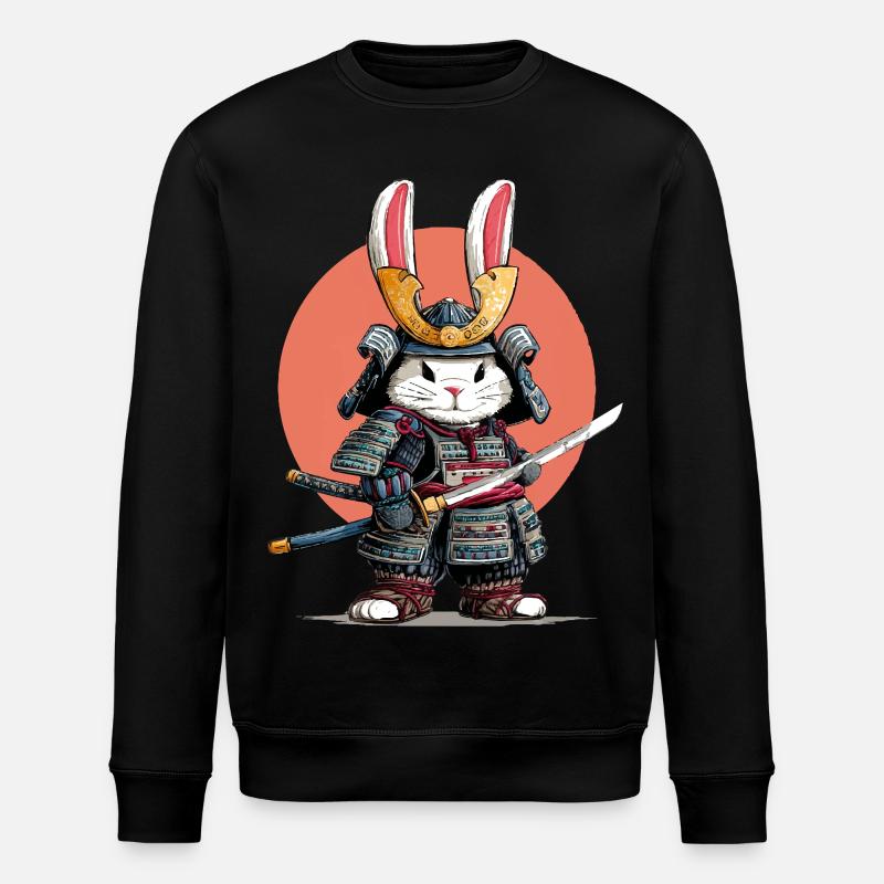 Hasen-Samurai-Krieger - Stanley/Stella Unisex Bio-Sweatshirt ROLLER - Schwarz