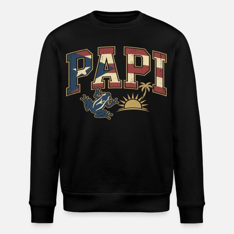 Papi Drapeau de Porto Rico - Sweat bio ROLLER Stanley/Stella Unisexe - noir