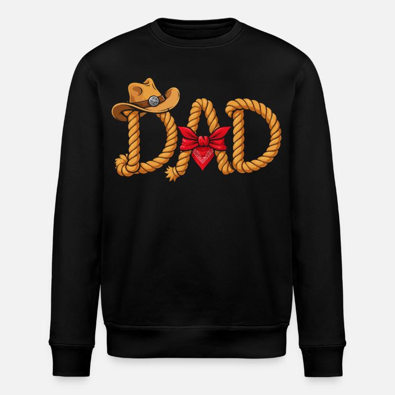 Bester Papa Cowboy Western Seil Design - Stanley/Stella Unisex Bio-Sweatshirt ROLLER - Schwarz