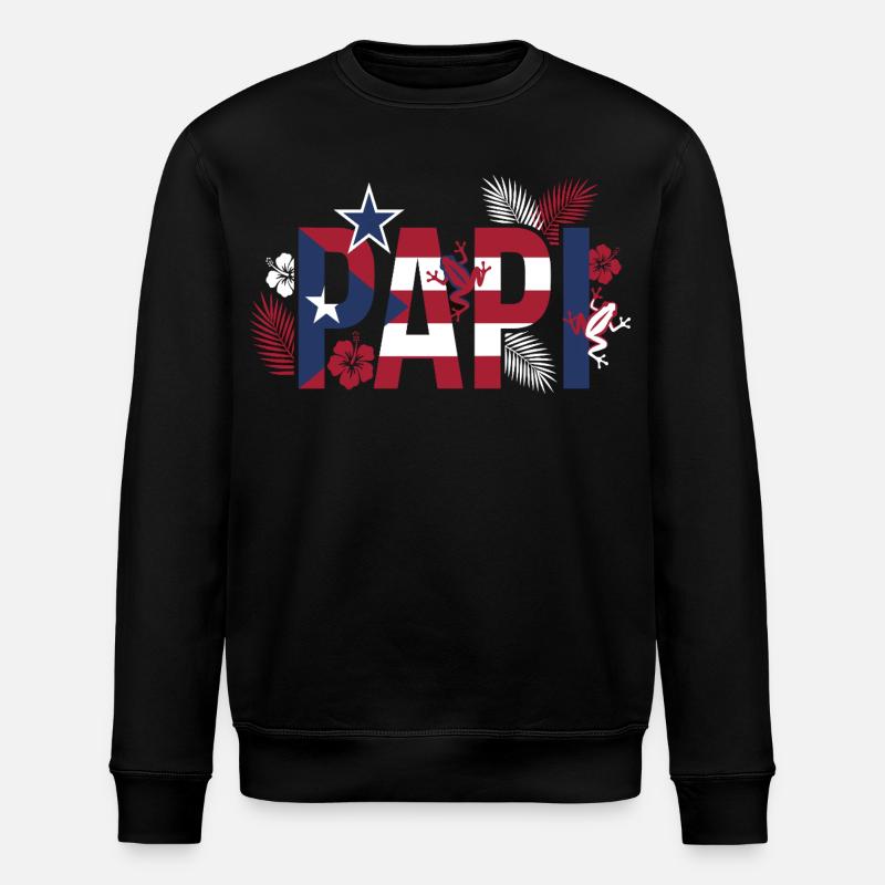 Papa drapeau Tropiques style Hawaï - Sweat bio ROLLER Stanley/Stella Unisexe - noir