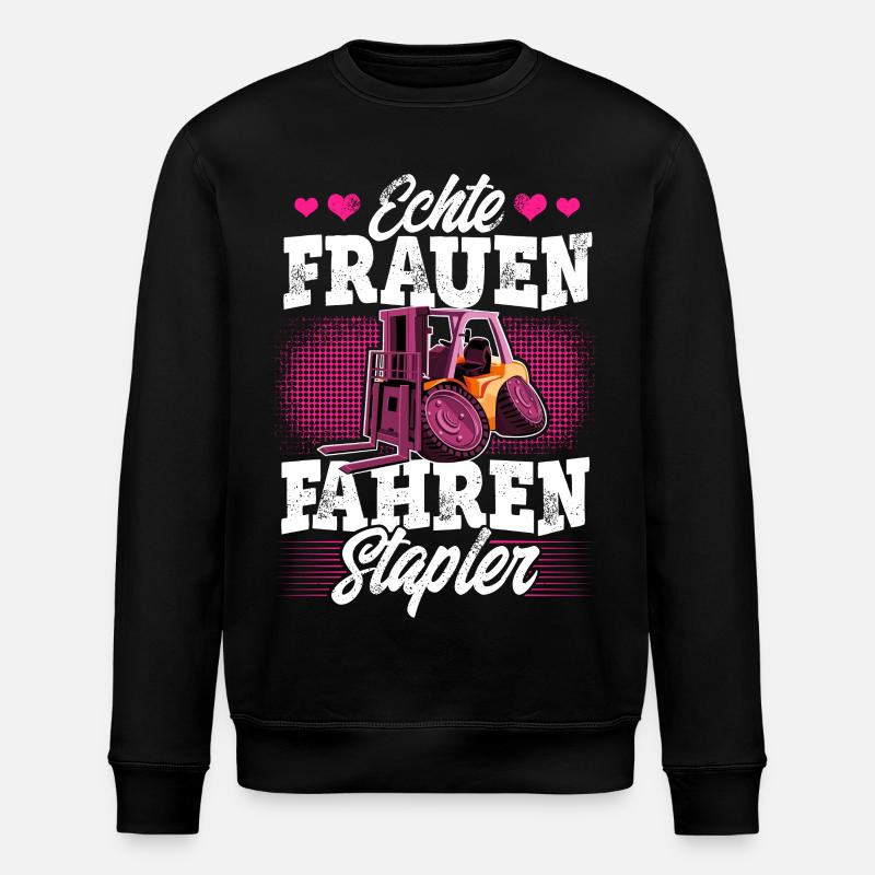 Staplerfahrerin - Stanley/Stella Unisex Bio-Sweatshirt ROLLER - Schwarz