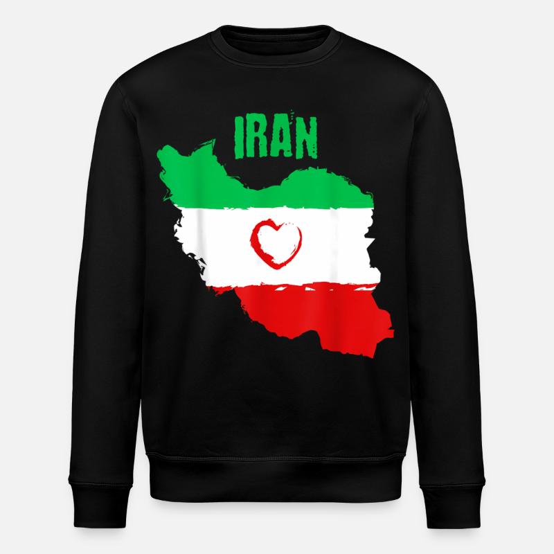 Drapeau du Cœur iranien - Sweat bio ROLLER Stanley/Stella Unisexe - noir