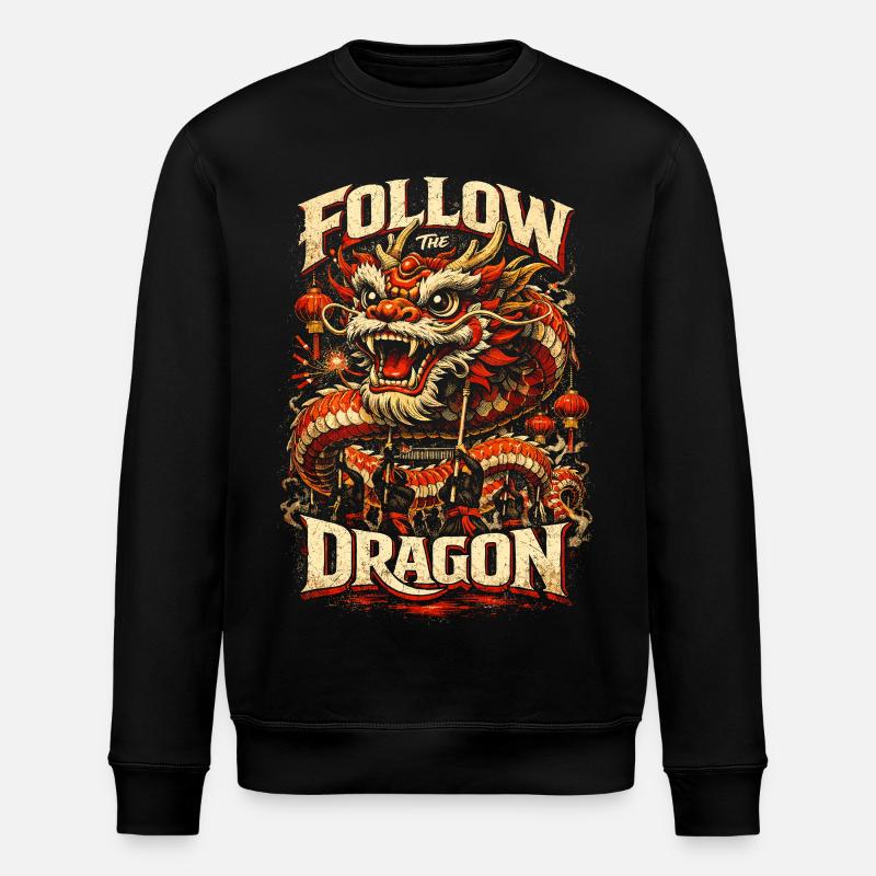 Dragon Dance Drachentanz - Stanley/Stella ROLLER Unisex Organic Sweatshirt - black
