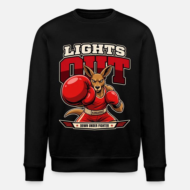 Kangaroo Knockout – Lights Out Boxing - Stanley/Stella ROLLER Unisex Organic Sweatshirt - black