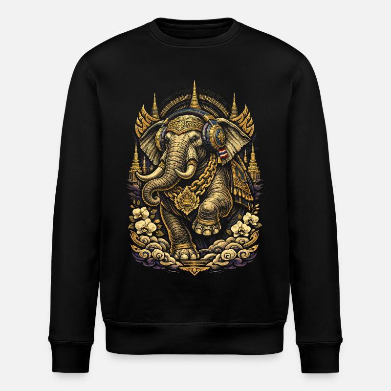 Thailand Thai Pride Elephant - Stanley/Stella ROLLER Unisex Organic Sweatshirt - black