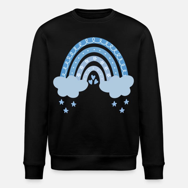 Rainbow with clouds - Stanley/Stella ROLLER Unisex Organic Sweatshirt - black