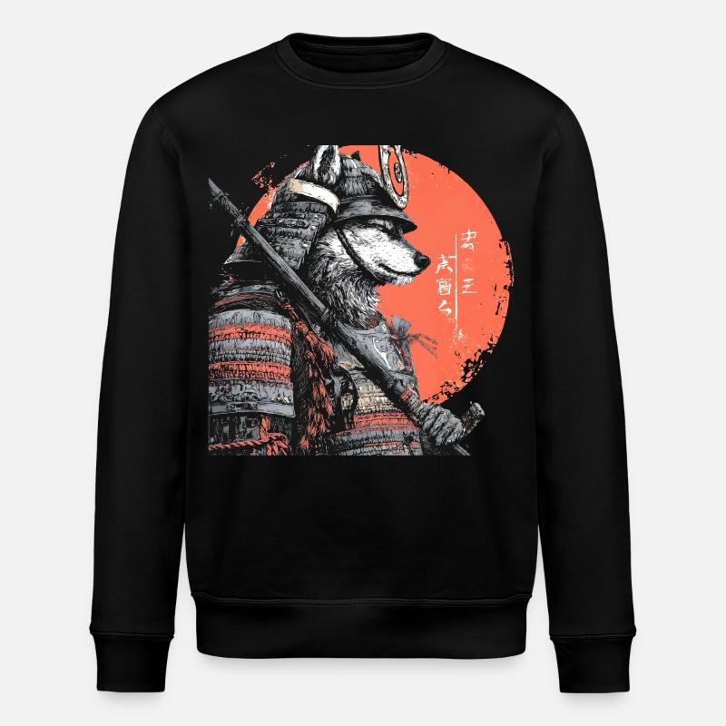 Loup en armure samouraï - Sweat bio ROLLER Stanley/Stella Unisexe - noir