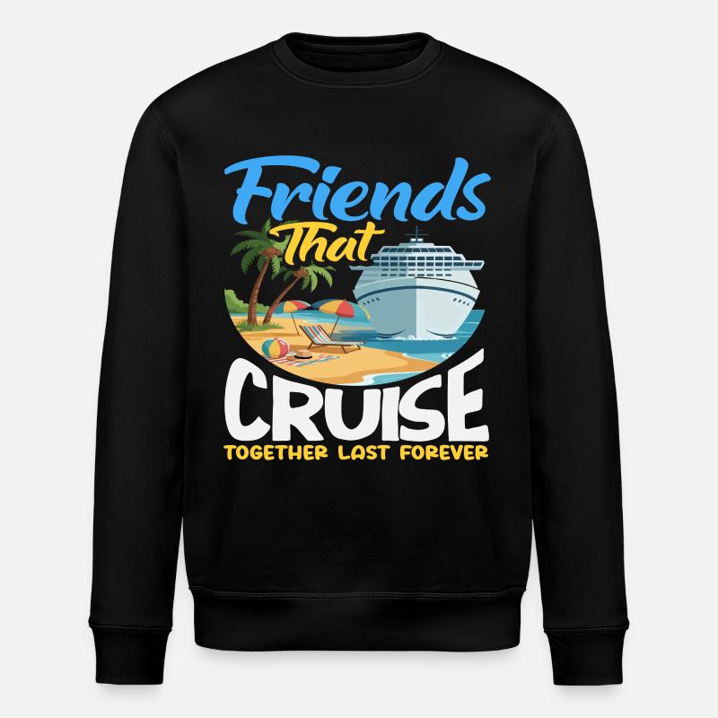 Freunde Kreuzfahrt Gemeinsam Urlaub Reise - Stanley/Stella Unisex Bio-Sweatshirt ROLLER - Schwarz