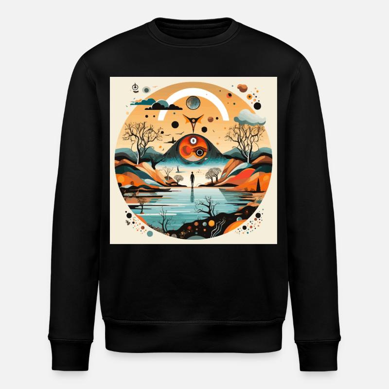 Kreislandschaft der Augen - Stanley/Stella Unisex Bio-Sweatshirt ROLLER - Schwarz