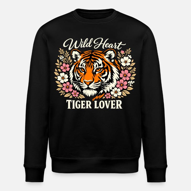 Wild Heart Tiger - Stanley/Stella Unisex Bio-Sweatshirt ROLLER - Schwarz