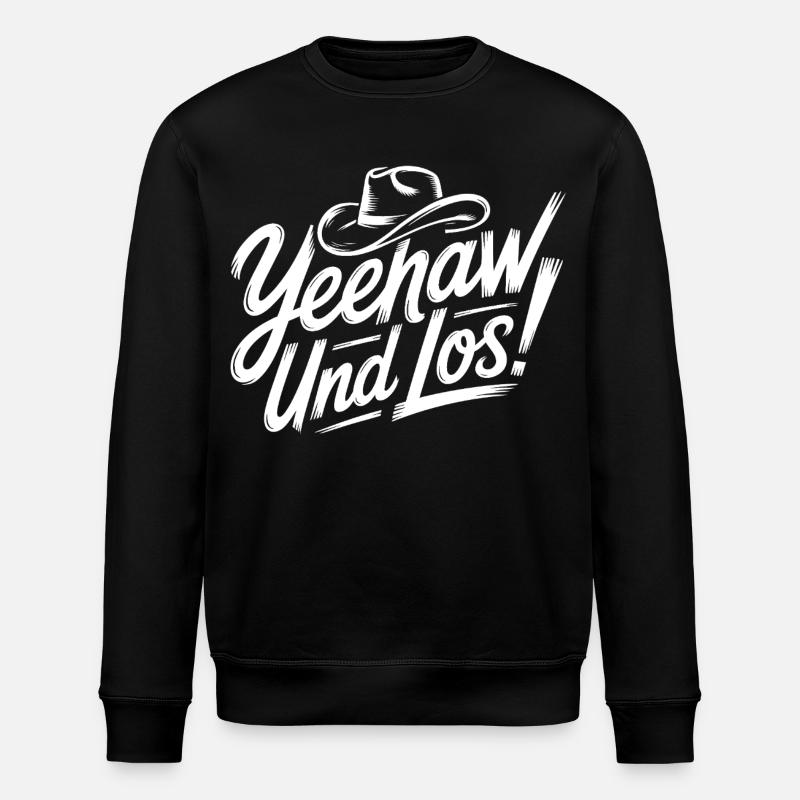 yes and go! Western Script - Stanley/Stella ROLLER Unisex Organic Sweatshirt - black